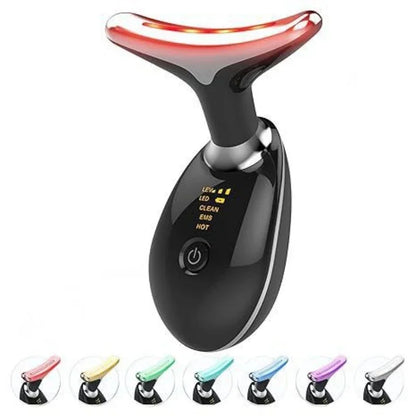 7 Color EMS Neck Beauty Device Face Lifting Massager Double Chin Remover anti Wrinkle LED Photon Skin Tightening Facial Massager
